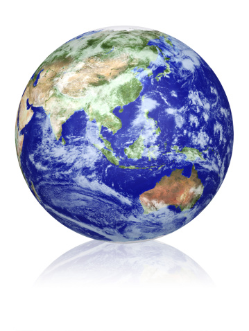 Image of a Globe with a White Background