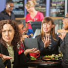 Irritated Woman in Cafe