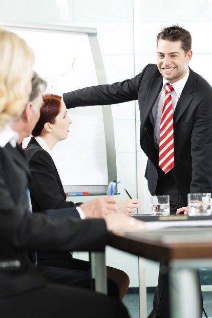 Businessman Giving Presentation with Confidence