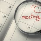 Calendar showing a meeting appointment