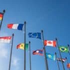 A group of international flags